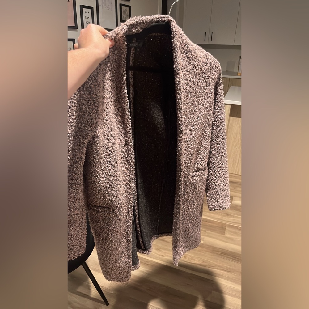 Dynamite Textured Open-Front Coat